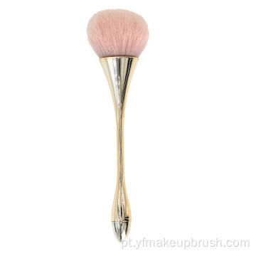Escova de maquiagem de alça única de ouro rosa